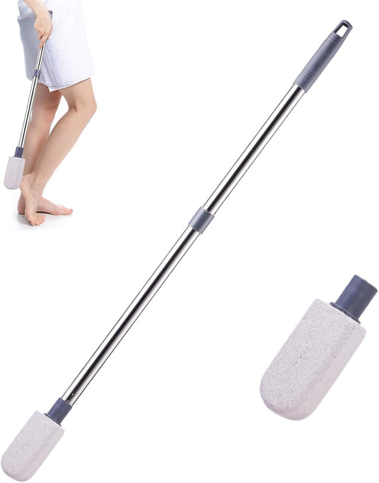 Pumice Stone for Feet, Foot Dead Skin Scrubber with 30" Long Handle Set, Feet File Callus Remover for Exfoliation, Foot Scrub Shower Pedicure Tools Foot Care Stone