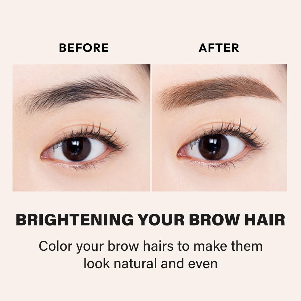 ETUDE Color My Brows Big Size, Brow Mascara, 3D Natural Coloring, Beeswax & Carnauba Wax, Moisturizing Brow Care, Eyebrow tint, Soft Gel Texture, Korean Makeup, Beauty, Natural Brown (0.304 Fl Oz)
