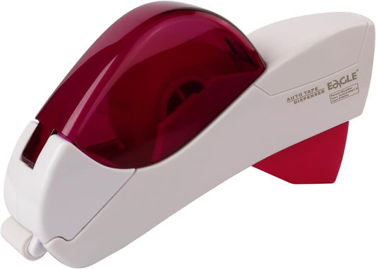 Eagle Automatic Tape Dispenser, Handheld & Portable Design, Office Tape Gun, One-Handed Operation with Safety Blade for Office, Home, DIY or Packaging (Includes 2 Free Tapes) (White)