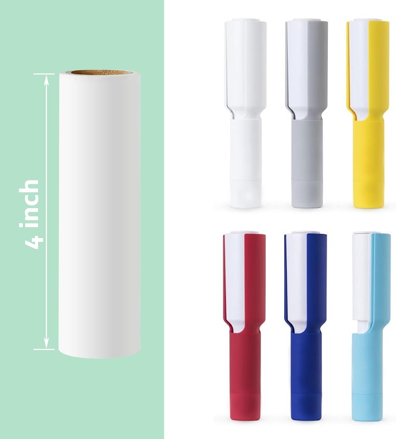 4'' Lint Plus Roller Refills Only Compatible with Flint Plus XL Retractable Lint Remover & Pet Hair Roller for Clothes Extra Sticky 90 Sheets Each Refill Total 360 Sheets (Travel Size)