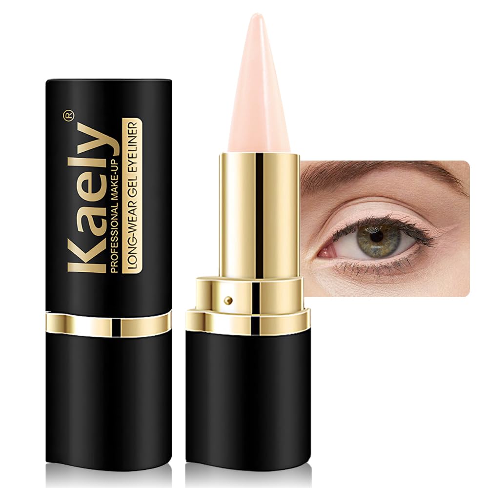 Kaely Bright Nude Gel Eyeliner Pencil, Natural Cream Eye Liner Waterproof Smudge Proof, Matte Waterline Eyeliner Eyeshadow Stick, Brighten Eye Makeup, Vegan & Cruelty-Free, 16