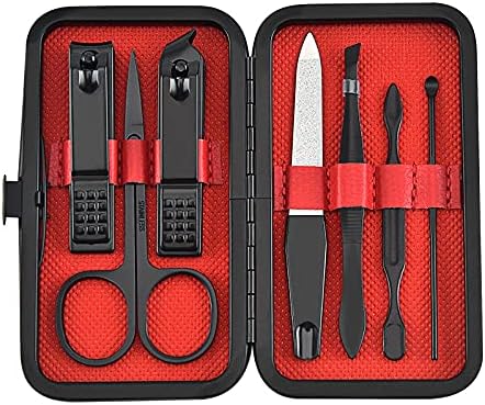 7pc Manicure Set Stainless Steel:Ultimate Travel Essentials Nail Kit-Perfect Gifts for Everyone-Premium Nail Clippers for Men Manicure Kit for Women,Personal Care Products Gifts for Boyfriend