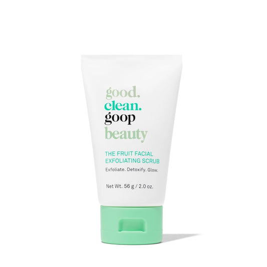 good.clean.goop beauty The Fruit Facial Exfoliating Scrub | Gentle Face Exfoliator to Smooth Skin Texture | AHA Glycolic Acid, Grape Seed Exfoliant & Chia Seed Oil | Cruelty Free | 2 fl oz