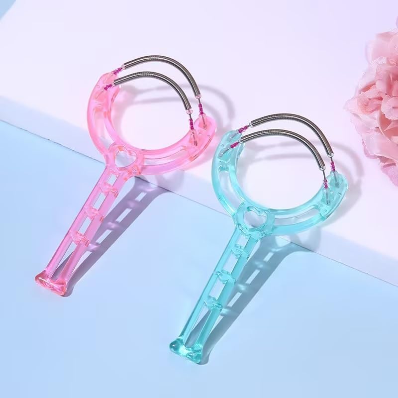 3 Pcs Facial Hair Removal Threading Tool Set,Candy Color Handheld Spring For Facial Hair Remover Spring Eyebrow Face Epilator Threading Tool Hair Removal Set Easy To Use,Shave and Hair Removal