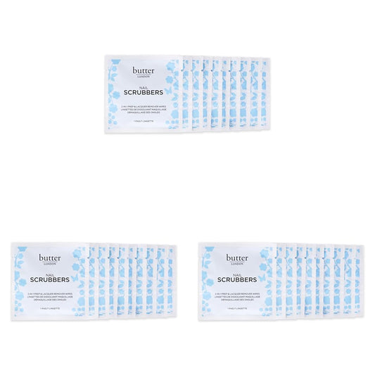 Butter LONDON Nail Polish Remover Pads, Nail Scrubbers (10 Count) - 2-in-1 Prep & Lacquer Remover Nail Wipes - Travel-Friendly Gel Fingernail Polish Remover - Cruelty-Free, Paraben-Free & Gluten-Free