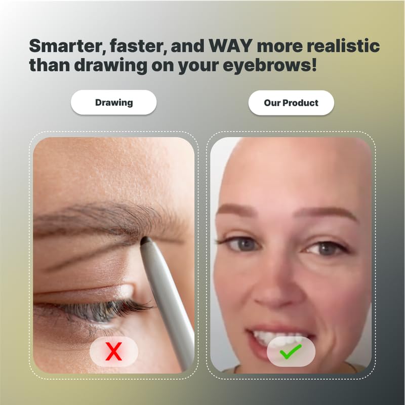 20 Pairs Medium Brown Temporary Eyebrow Tattoos, Waterproof and Smudge-Proof Medium Everyday Style Realistic Eyebrow Stickers for Men & Women, Easy to Apply, Won't Work on Existing Brows