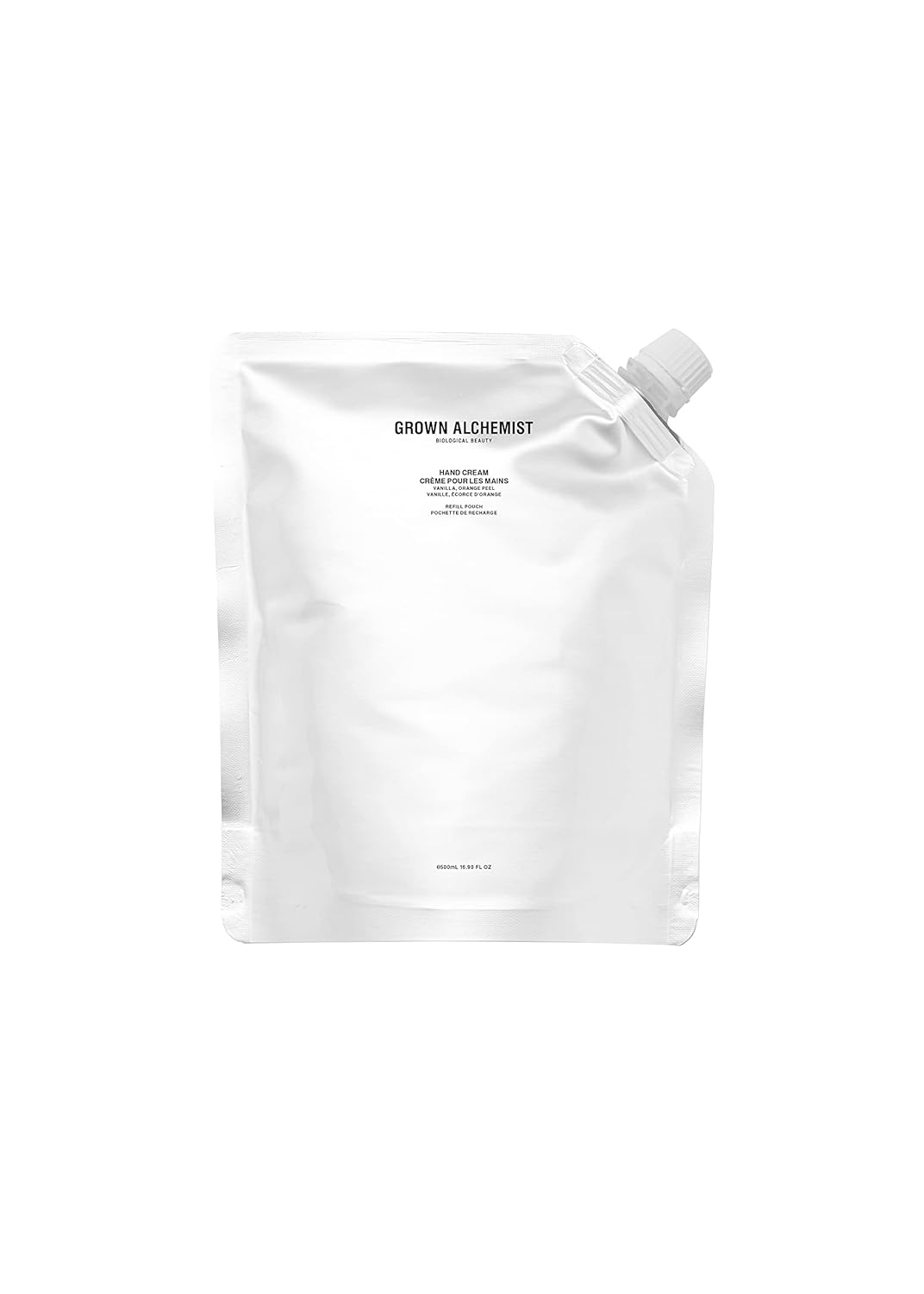 Grown Alchemist Hand Cream REFILL Pouch: Vanilla, Orange Peel. Non-Greasy Moisturizer that Soothes and Softens Hands, 500ml