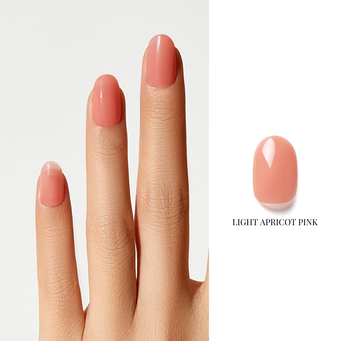 NAILOG One Step Gel Nail Polish 12ml Top Coat Color Gel Base 3-In-1 Formula Soak Off UV Nude Gel Polish for Home DIY & Gifting | Light Apricot Pink