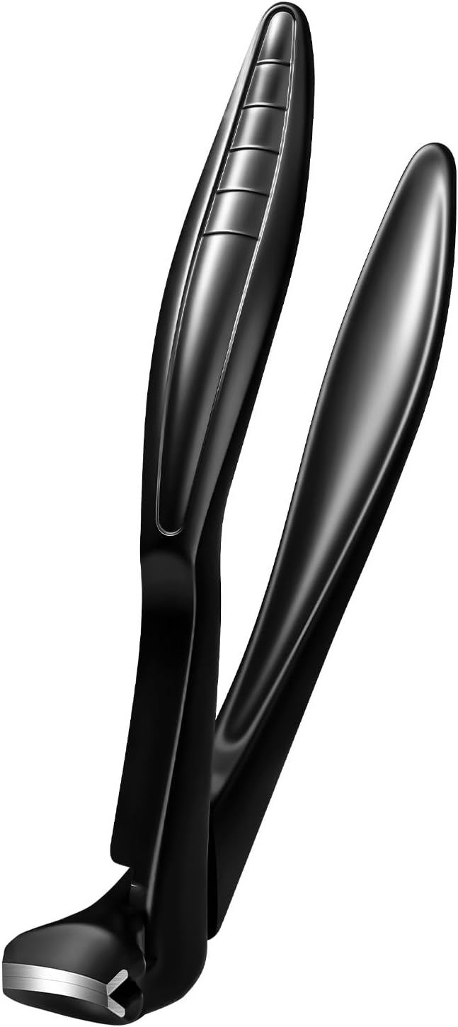 Upgraded Longer Handle Nail Clippers for Seniors and Elderly with Lock Buckle Anti-Slip Heavy-Duty Large Opening Angled Curve toenail Clippers for Thick Nails with Catcher fit Nail for Women and Men