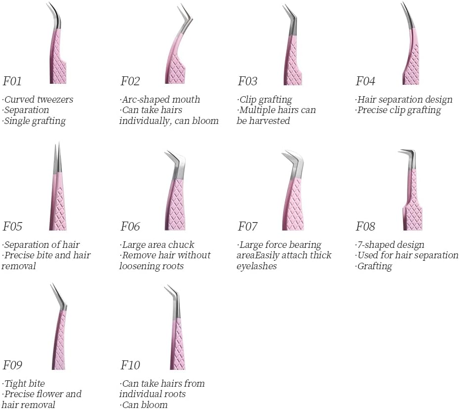 Eyelash Extension Tweezers,Fiber Tip Grip Boot Volume Lash Tweezers,Professional Pointed Lash Extension Tweezers for Easy Lash Application and Removal(2Pcs-F06/08)