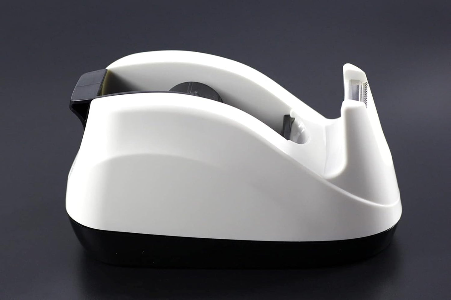 Heavy Base Nonskid Desk Tape Dispenser One-Hand Dispensing, White, 2 Pack