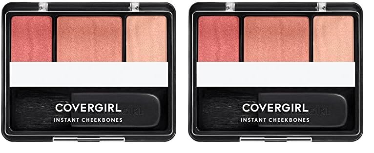 COVERGIRL Instant Cheekbones Contouring Blush Peach Perfection, Palette, 29 Oz, Blush Makeup, Pink Blush, Lightweight, Blendable, Natural Radiance, Sweeps on Evenly (Pack of 2)