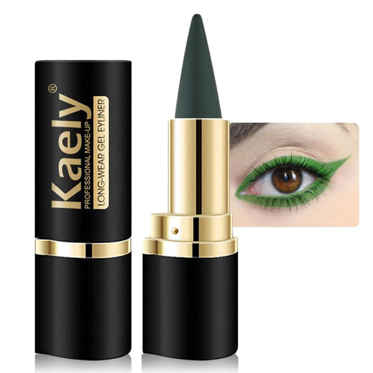 Kaely Dark Green Gel Eyeliner Pencil,Waterproof Smudge Proof Eye Liner Pen,Cat Eye Goth Halloween Makeup,Eye Black Face Paint Lipstick Crayon,Color Colorful Eyeliner Eyeshadow Stick,09