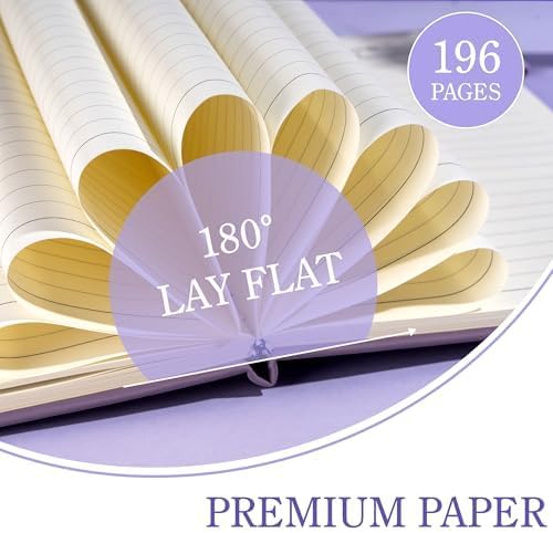 CAGIE Blue& Purple Journal Notebooks for Work, 2 Pack 192 Pages Lined Journaling Notebook, Hardcover Journals for Women Men Writing Gifts, 5.7" x 8.3"