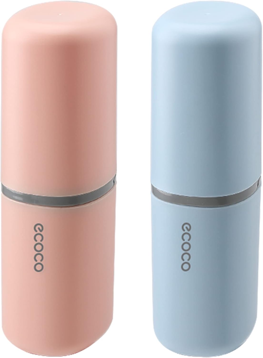 2PCS Toothbrush Travel Case,Multi-Function Portable Toothbrush Cover,Dustproof Toothbrush Holder,Suitable for Business Camping Travel or Daily Use(Pink+Blue)