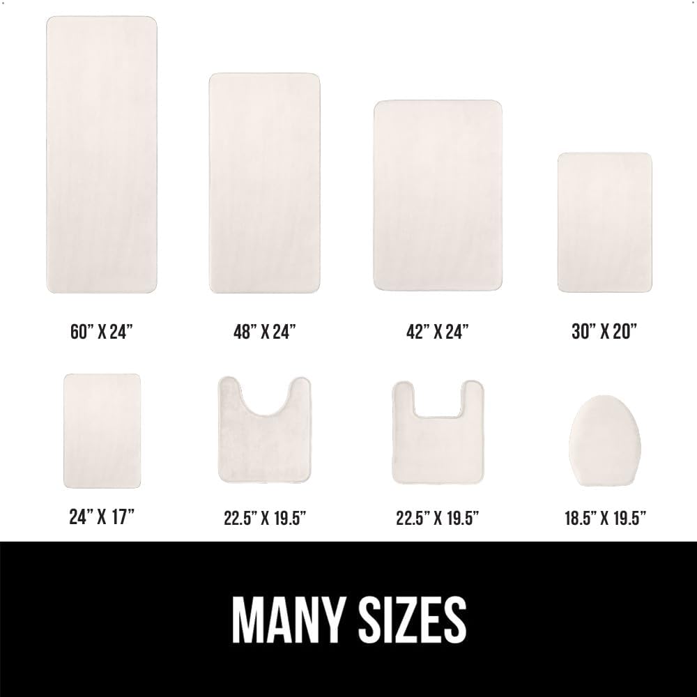 GORILLA GRIP Memory Foam Bath Mat, Soft Absorbent Velvet Bathroom Mats, Durable Dots on Underside, Machine Washable Bathmat, Carpet Rug Room Decor for Shower Tub Floor RV, 36x24 Rugs, Cream