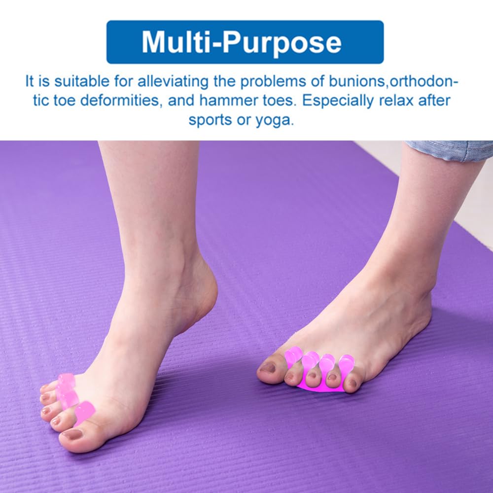 Pedicure Toe Separators for Bunion Relief & Nail Polish Application - Orthopedic Gel Toenail Dividers, Repeatable & Washable Toe Spacers for Toenail Separation