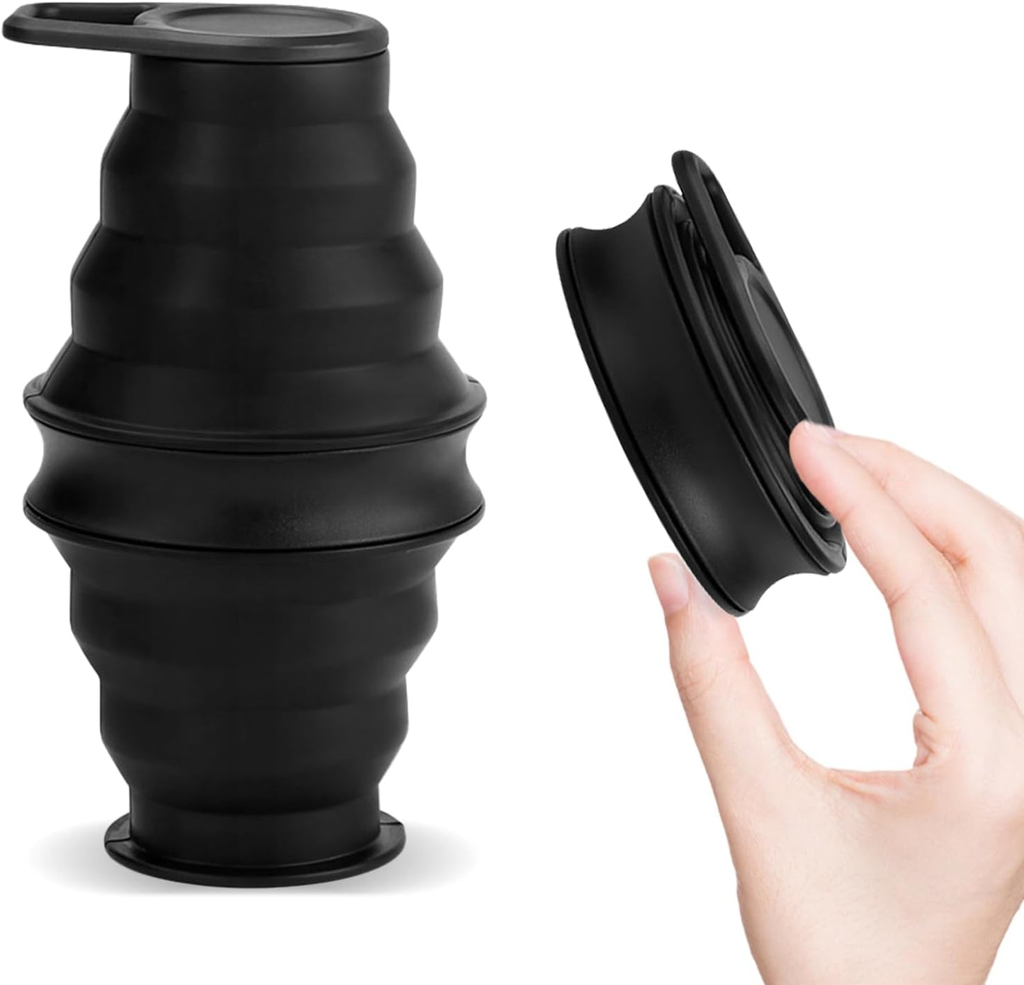 17oz Collapsible Water Bottle,Reuseable BPA Free Silicone Foldable Water Bottles for Outdoor, Travel Gym Hiking,Backpacking Portable & Leakproof,Portable Leak Proof Sports Water Bottle (C)