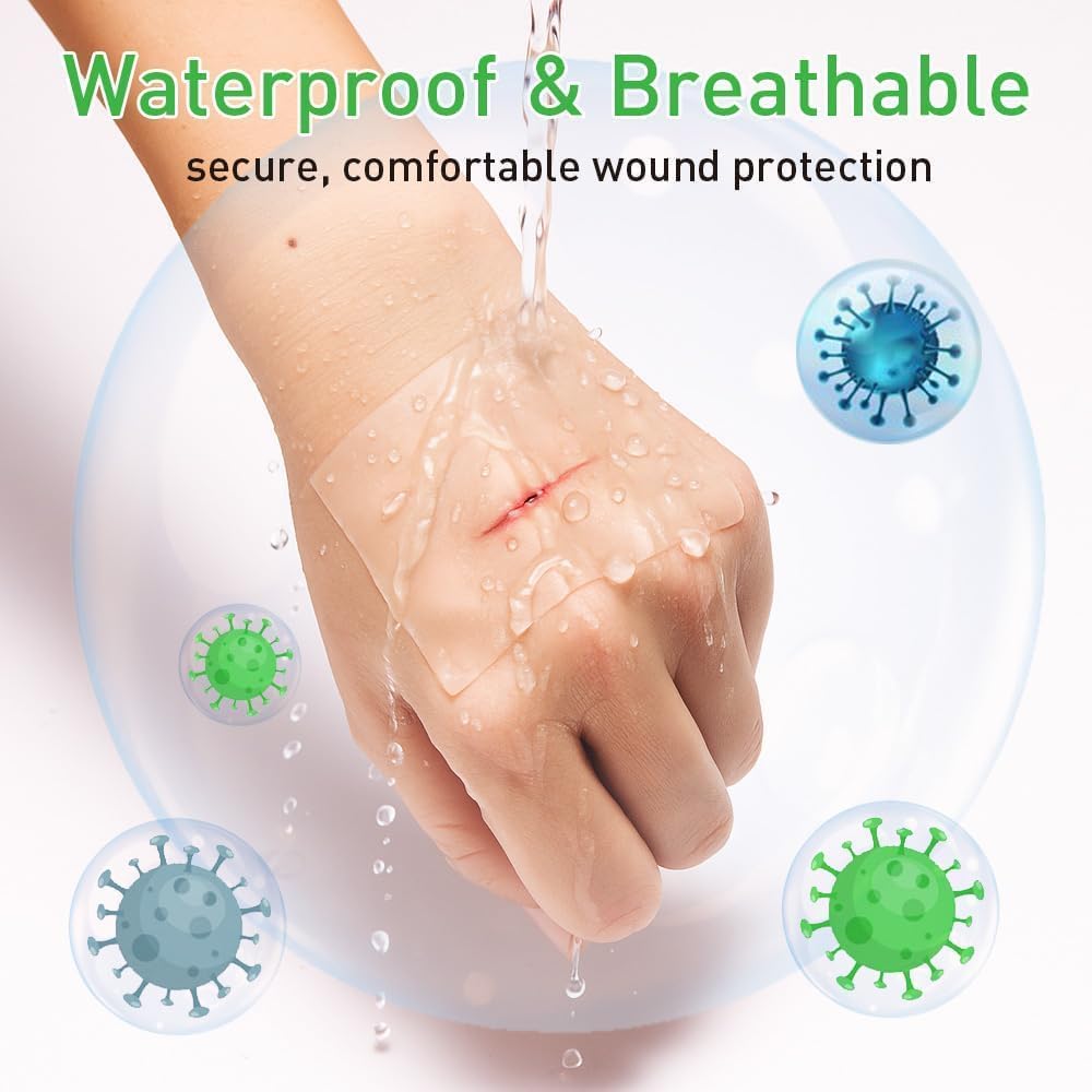 Hydrocolloid Roll for Wound Care, Large Hydrocolloid Bandages Patch with Self-Adhesive Waterproof Ultra Absorbent Flexible DIY Size & Shape First Aid Kit Essential (2in*5ft)