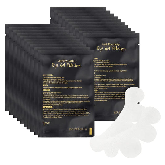 100 Pair Set Eye Gel Pads For Eyelash Extensions Lint Free Patches Beauty Tools (Black)