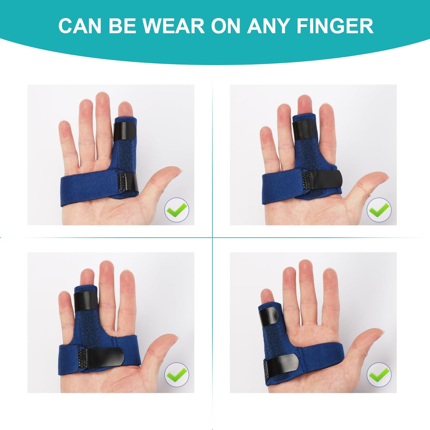 Finger Braces, Trigger Finger Splints for Straightening, Mallet Finger and Broken Finger, Finger Straighteners Provide Support and Relieve Pain - Blue