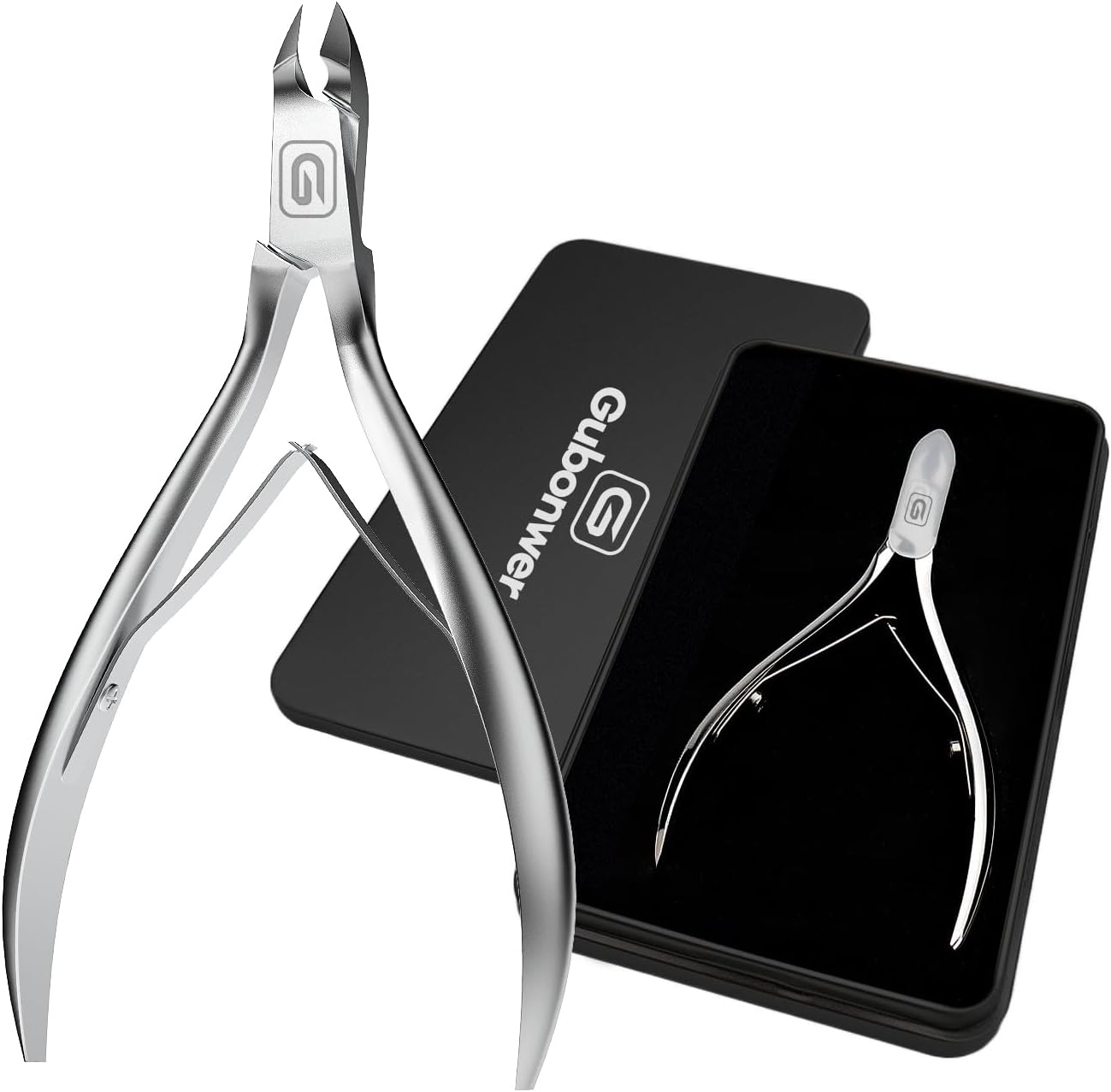 Cuticle Trimmer 3/4 Jaw Extremely Sharp Cuticle Nippers Scissors Stainless Steel Clippers Cutter Remover Pedicure Manicure Nail Tool, cuticle pusher (Cuticle Nippers/Silver-b)