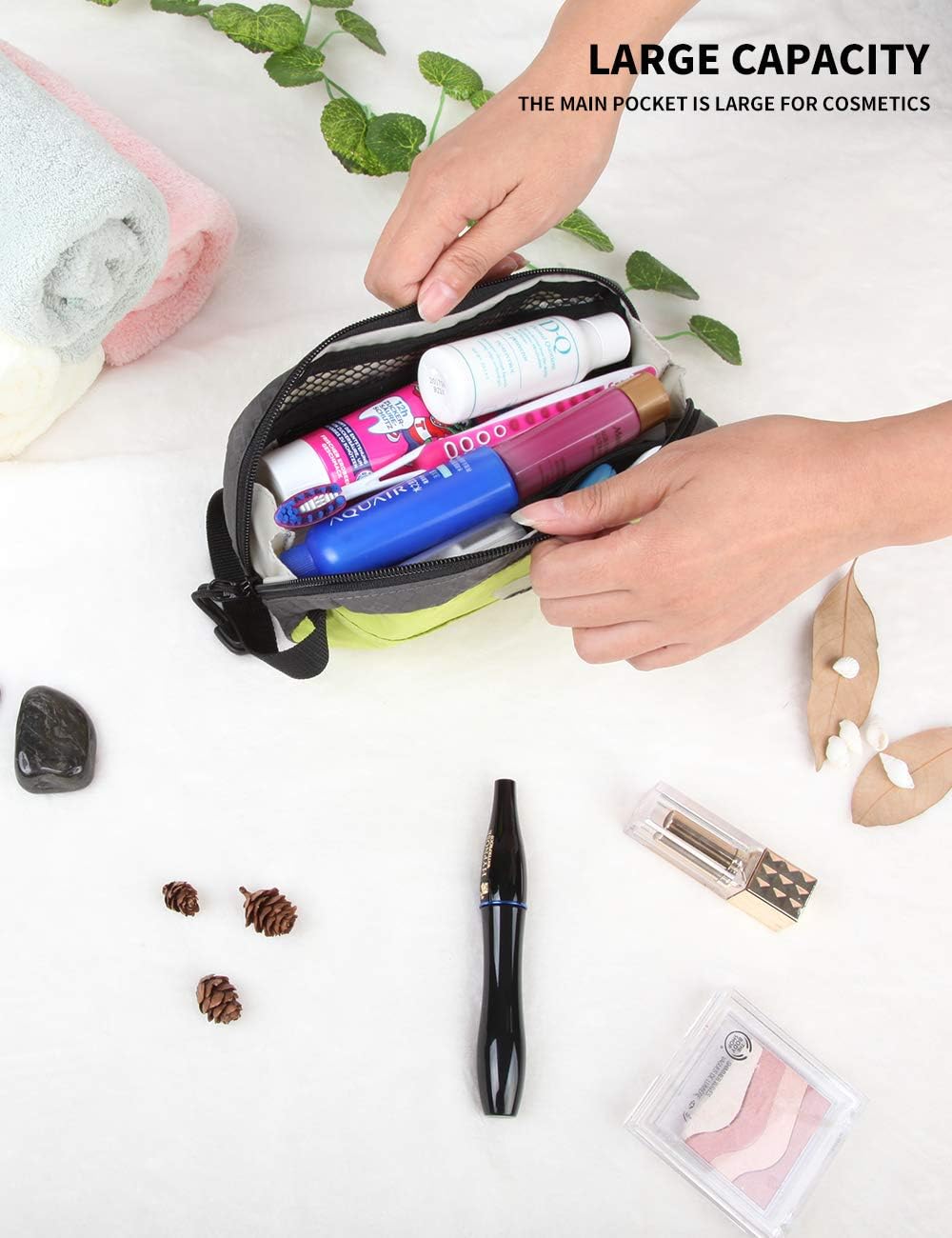 GOX Travel Toiletry Bag,Dopp Kit Case,Ultra-Light Cosmetics Bag Makeup Organizer(Green)