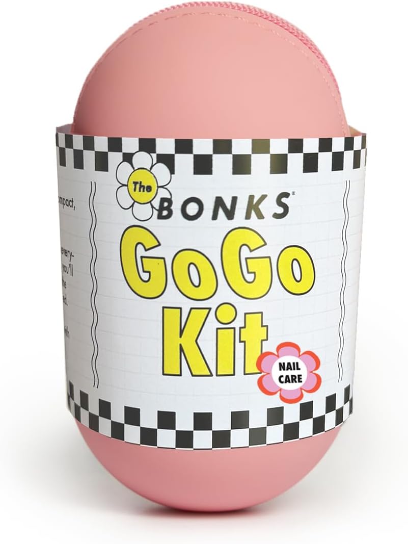 Bonks GoGo Kit - Nail Care Kit for Women and Teens - Portable Manicure Set with Mini Nail Files, Nail Clippers, Buffer, and Remover - Compact & Stylish Travel Essential