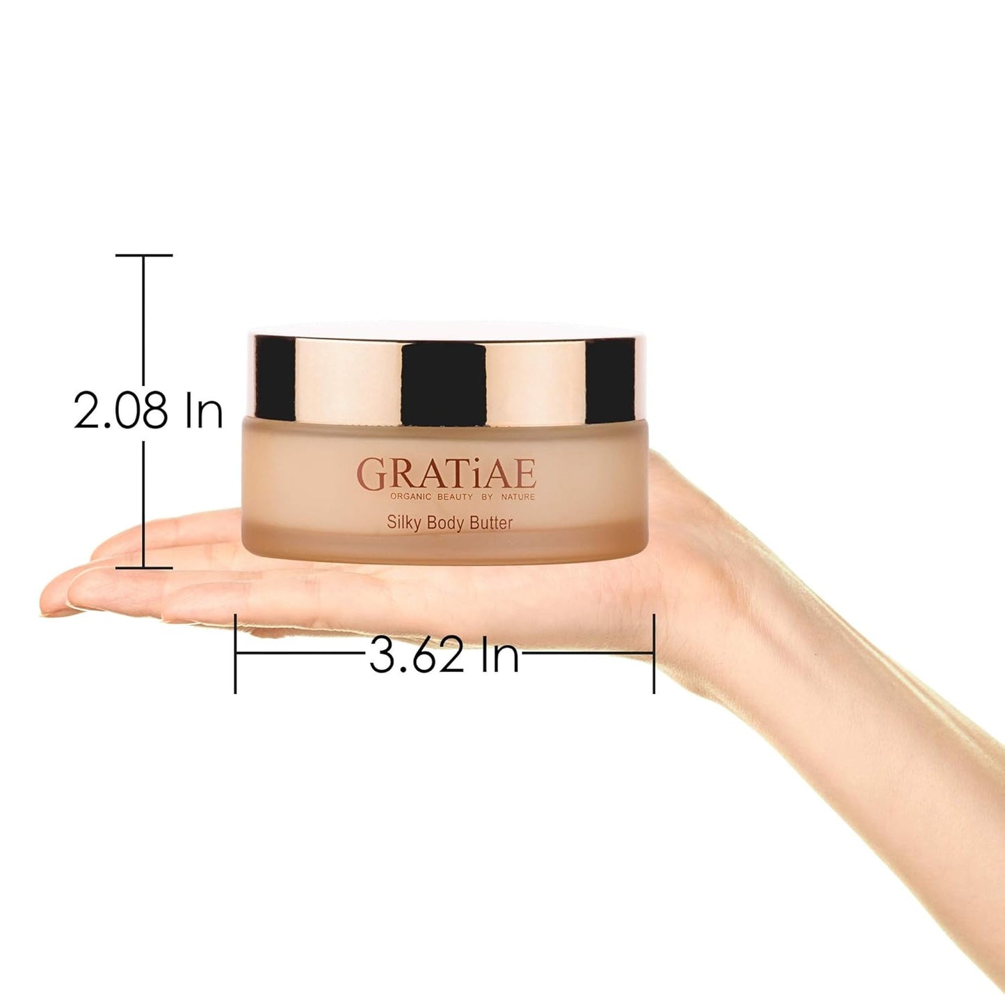 Gratiae organic beauty by nature silky body butter, anti aging skin care shea butter, moisturizer, hydrating stretch mark cream, firming, neck & Décolleté, Apple, Green Tea, and Ginger 5.95Fl.oz