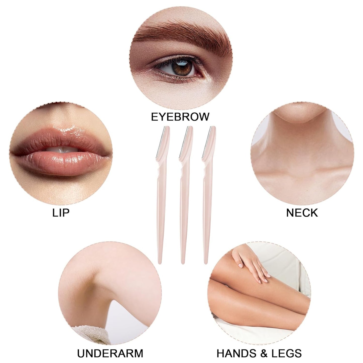21 Pcs Eyebrow Razors, Face Razors Multipurpose, Exfoliating Dermaplaning Tools, Eyebrow Trimmers Shaver with Safety Cover, Facial Hair Removal for Women Men Body Use (Light pink)