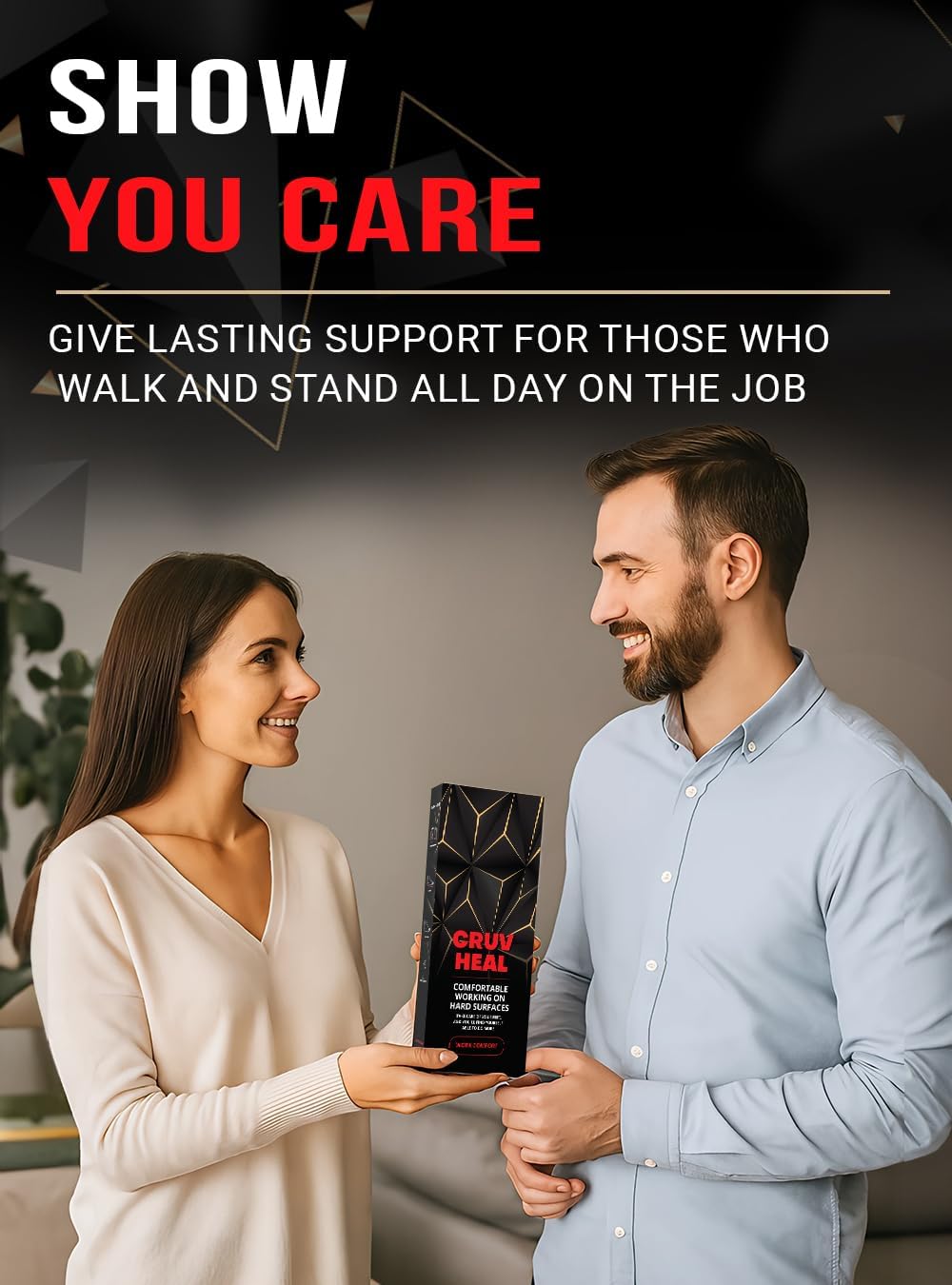 2 Pairs of Work Pro Comfort Insoles - Foot Pain Relief - Cushioning and Shock Absorption - Work Boot Insoles for Men Women - Non-Slip Anti Fatigue Inserts (L, 2-Pairs-Black)