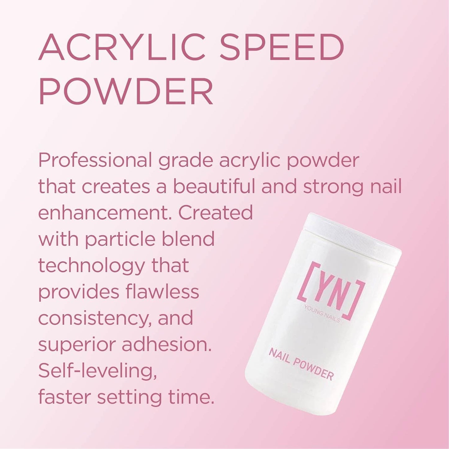Young Nails Acrylic Core Powder - Self-Leveling Acrylic Nail Powder, Clear Nude Pink White Acrylic Powder for Nail Extenstion, Professional Grade, Superior Adhesion, Color - White, 660g