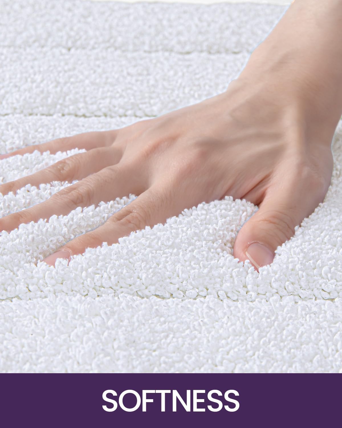 DEXI Bathroom Rug 24x16, Non Slip Washable Bath Mat for Shower Floor, Absorbent Soft Bathmat with Rubber Backing, Quick Dry Microfiber Carpet, White