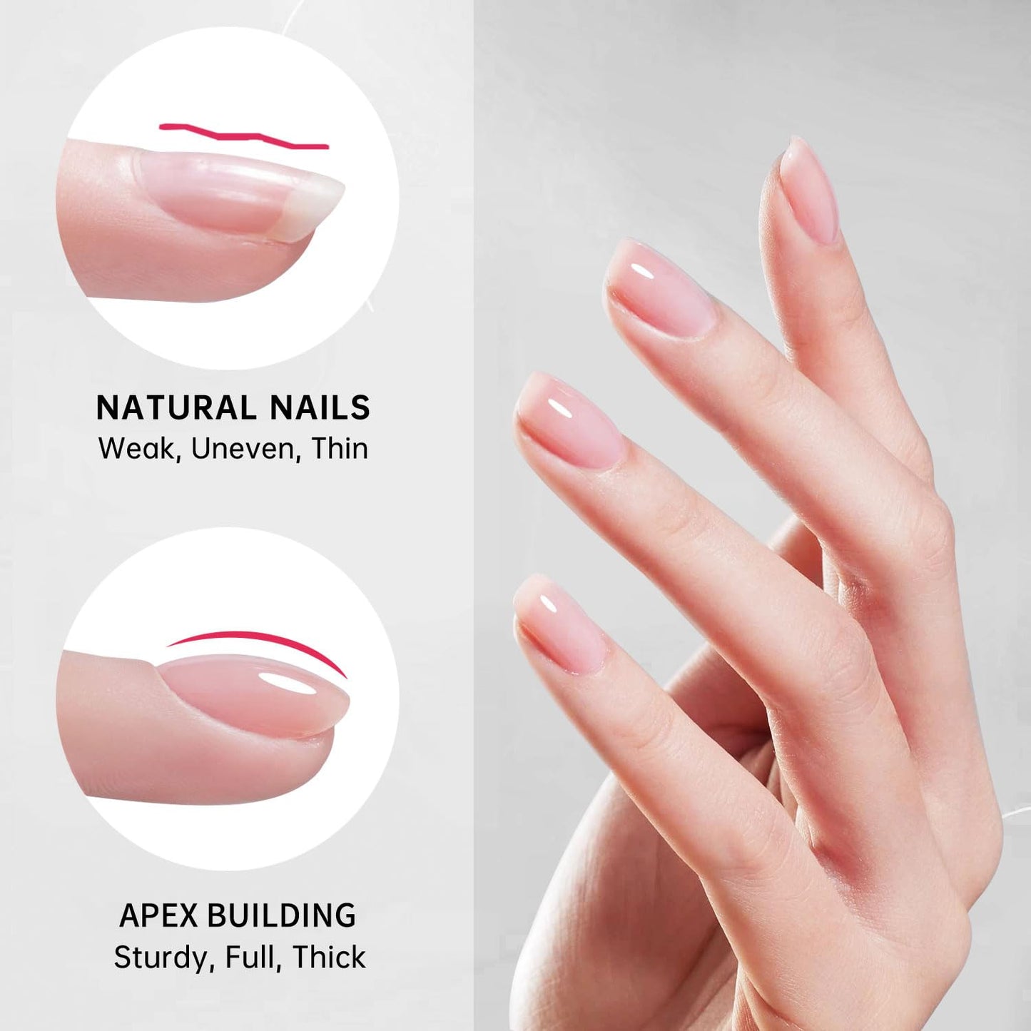 Hema Free Builder Gel - Hypoallergenic Strong Base Coat | Long-Lasting Adhesion (30+ Days) for Professional Nails Gift for Women