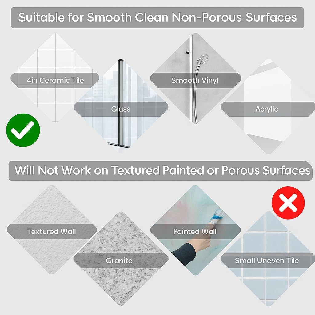 2 Pack Grab Bars for Bathtubs and Showers, Suction Grab Bar, Heavy Duty Shower Handle Removable Bath Handrails for Seniors and Elderly, Bathroom Safety Grip No Drilling Waterproof,Grey Write