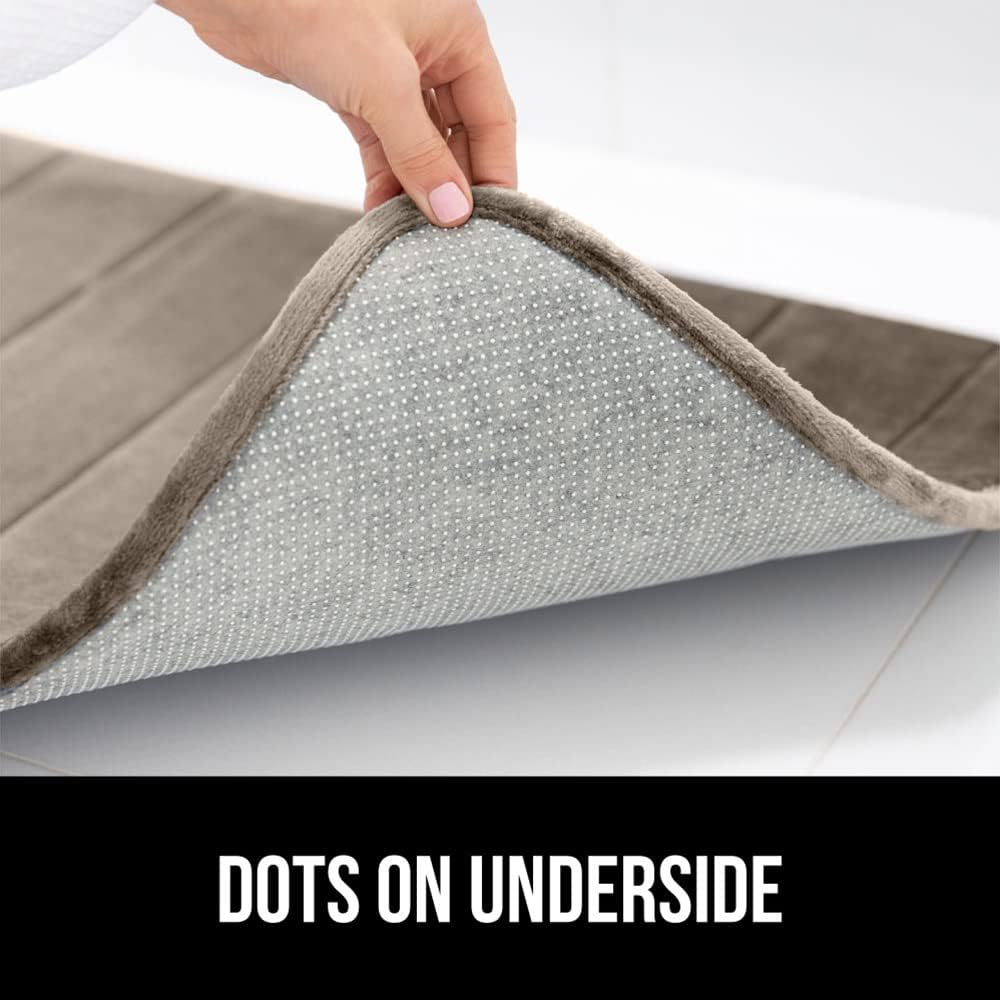 GORILLA GRIP Memory Foam Bath Mat, Soft Absorbent US Designed Bathroom Rug, Gripping Dots Machine Washable Bathmat, Cushioned Floor Mats, Shower Sink Rugs Room Décor Accessories, 36x24 Taupe