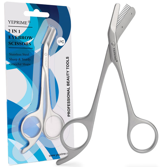 Eyebrow Trimming Scissors with Comb, Gifts For Men Women Stocking Stuffers, Stainless Steel