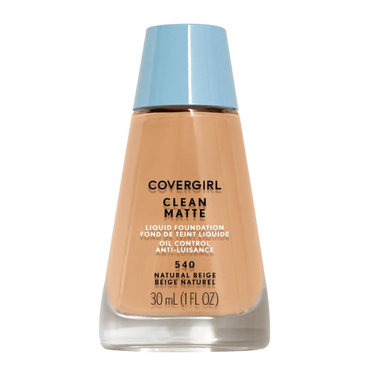 COVERGIRL Clean Matte Liquid Foundation, 540 Natural Beige, 1 oz (Pack of 1)