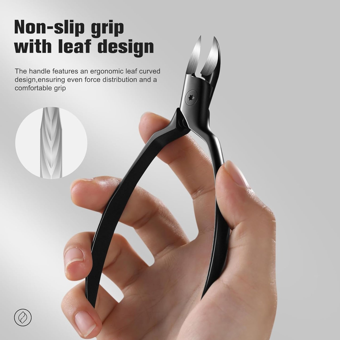 FERYES 25° Edge Toenail Clippers for Thick Nails for Seniors, Heavy Duty Nail Clippers for Ingrown Toenails