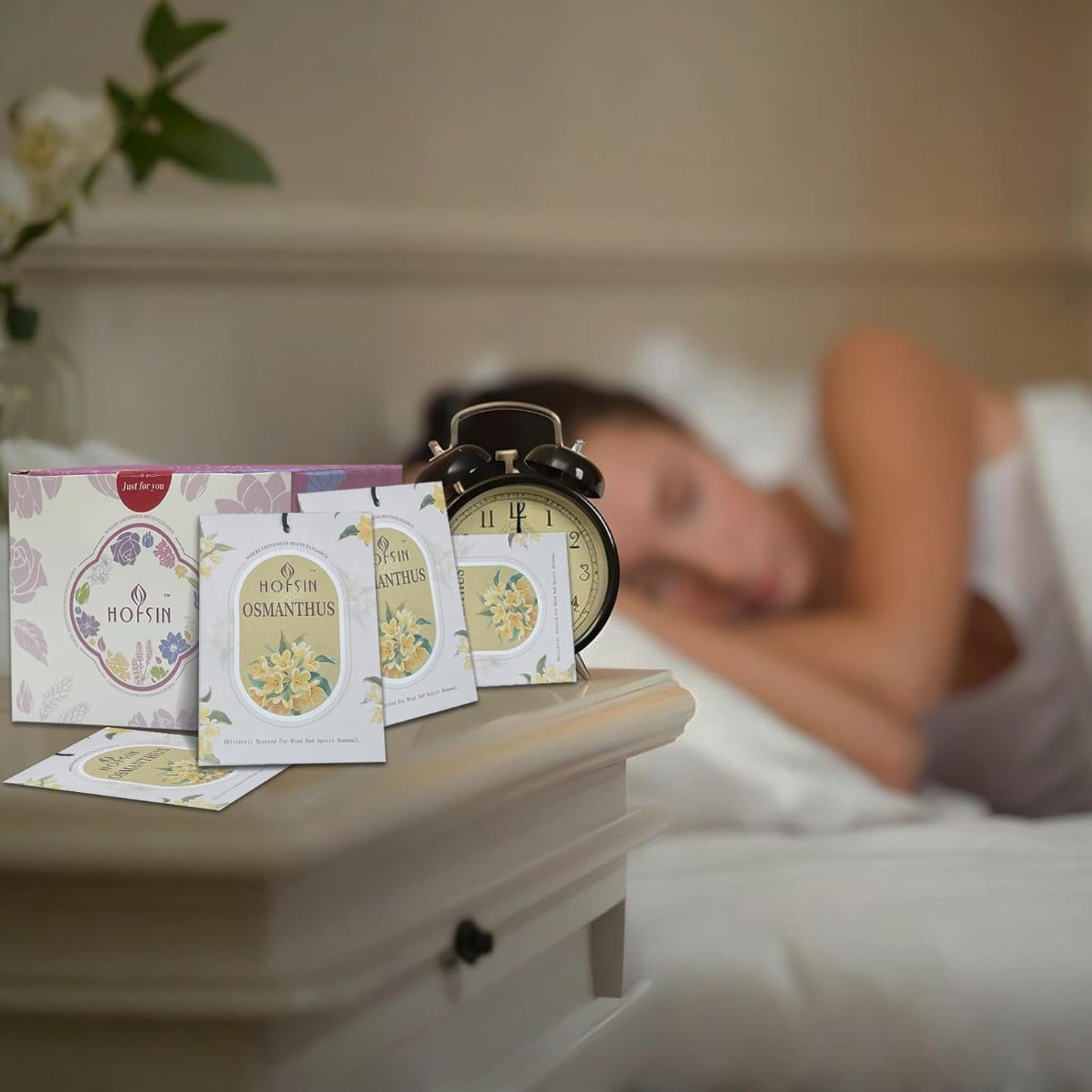 12 Packs Fragrance Bags with Hanging Strings, Air Freshener Deodorizer for Closet and Drawer,6 Scents Option- Lavender,Magnolia,Jasmine,Rose,Osmanthus,Gardenia (Osmanthus)