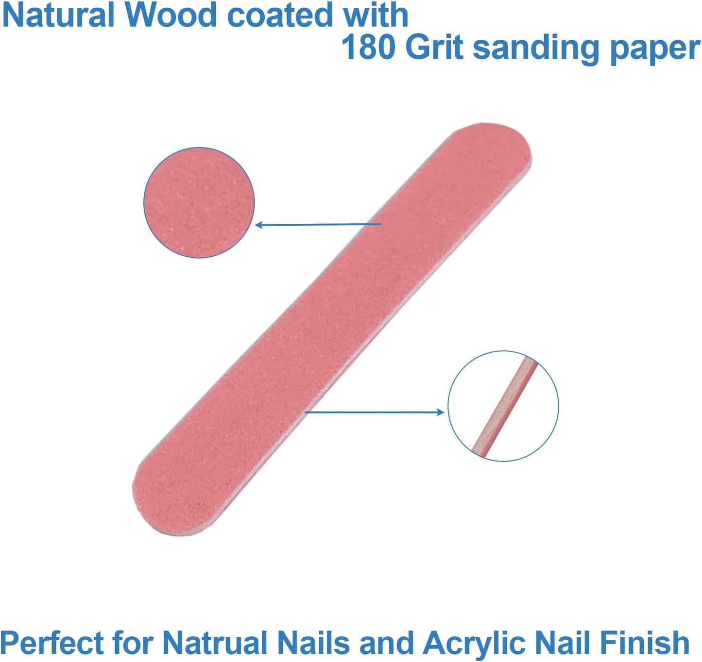 Mini Nail Files Bulk (100 Pcs), Double Sided Emery Board Nail File for Nature Nails, Manicure Tool Set Disposable Colorful Nail File for Home Salon Use Travel Size Men Women Kids Wood Board