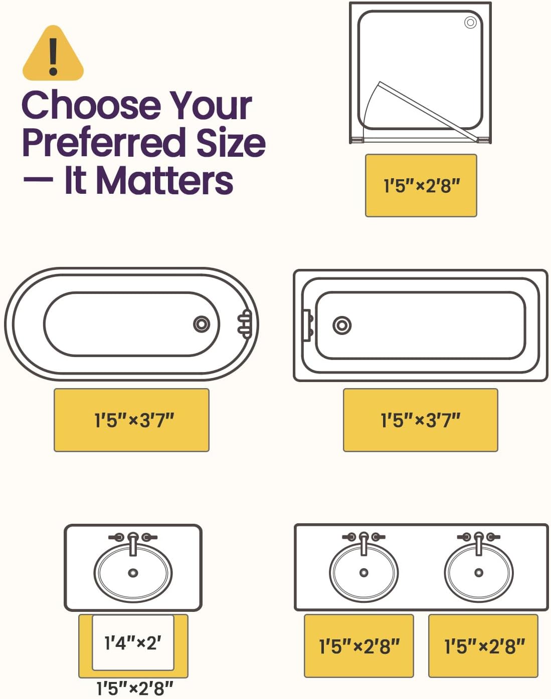 DEXI Bath Mat 17x32, Non Slip Quick Dry Rugs, Super Absorbent Ultra Thin Marble Bathmat, Washable Rubber Mats for Shower Floor, in Front of Bathtub, Sink, Bathroom Accessories Decor, Light Grey