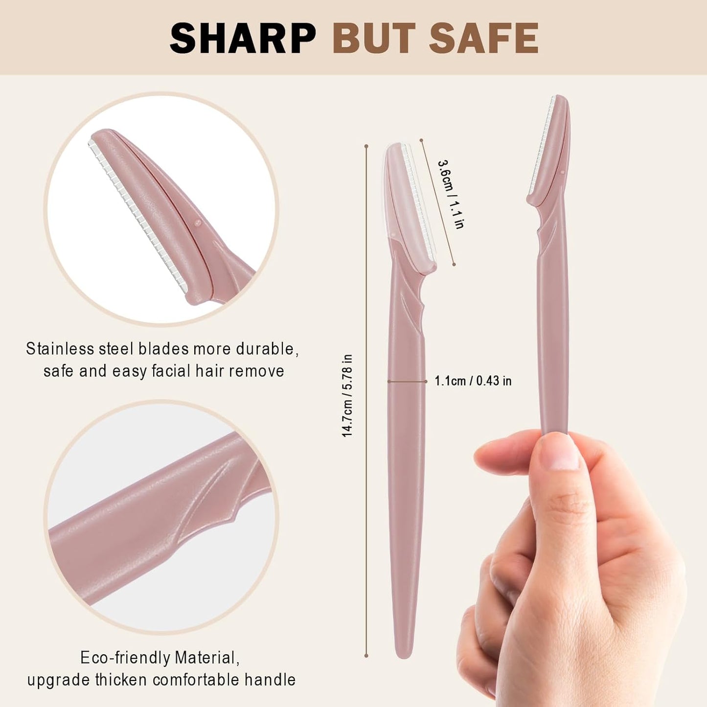 D 18 PCS Eyebrow Razor,Dermaplane Razor,Face Razors for Women,Dermaplaning Tool for Face,3 Colors Facial Hair Shavers with Precision Cover,Facial Hair Remover for Women,Eyebrow Trimmers for Men(Gray)