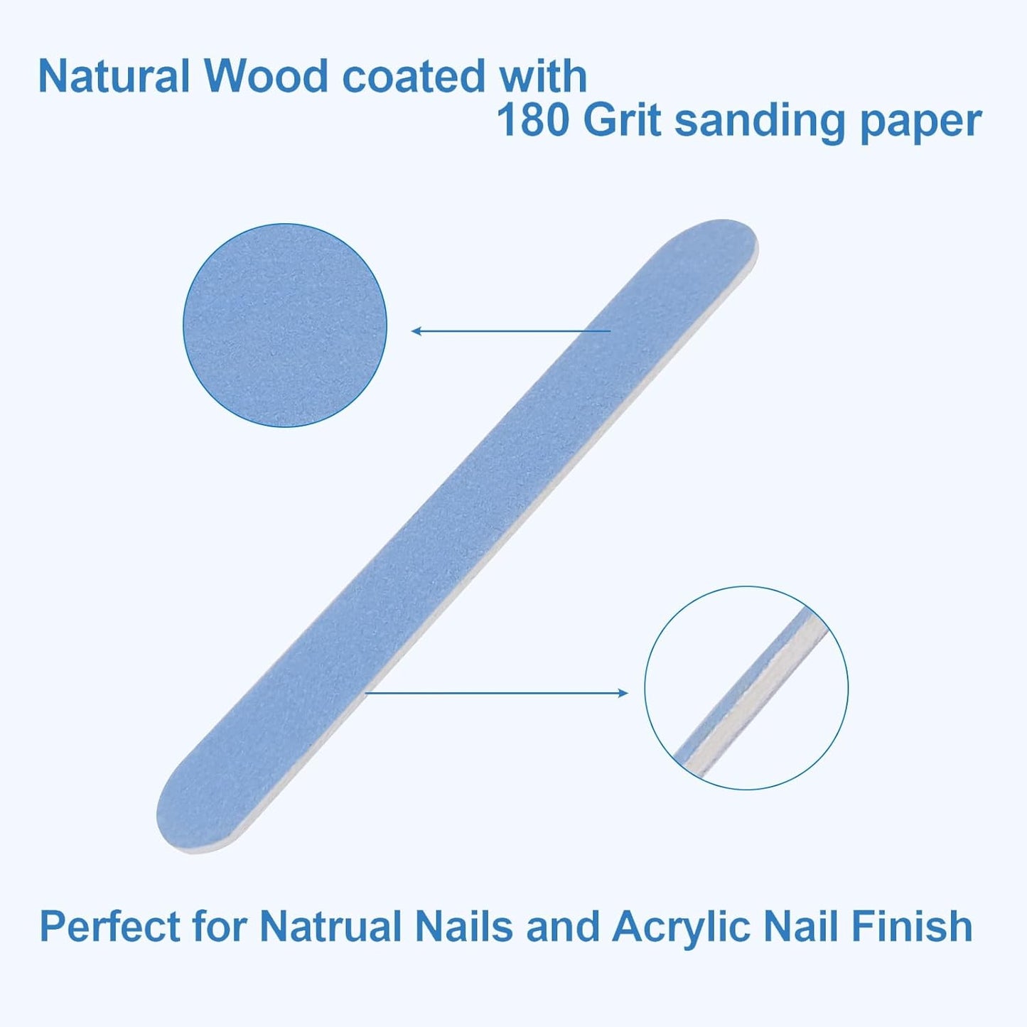 Mini Nail Files Bulk (100 Pcs), Double Sided Emery Board Nail File for Nature Nails, Manicure Tool Set Disposable Colorful Nail File for Home Salon Use Travel Size Men Women Kids Wood Board