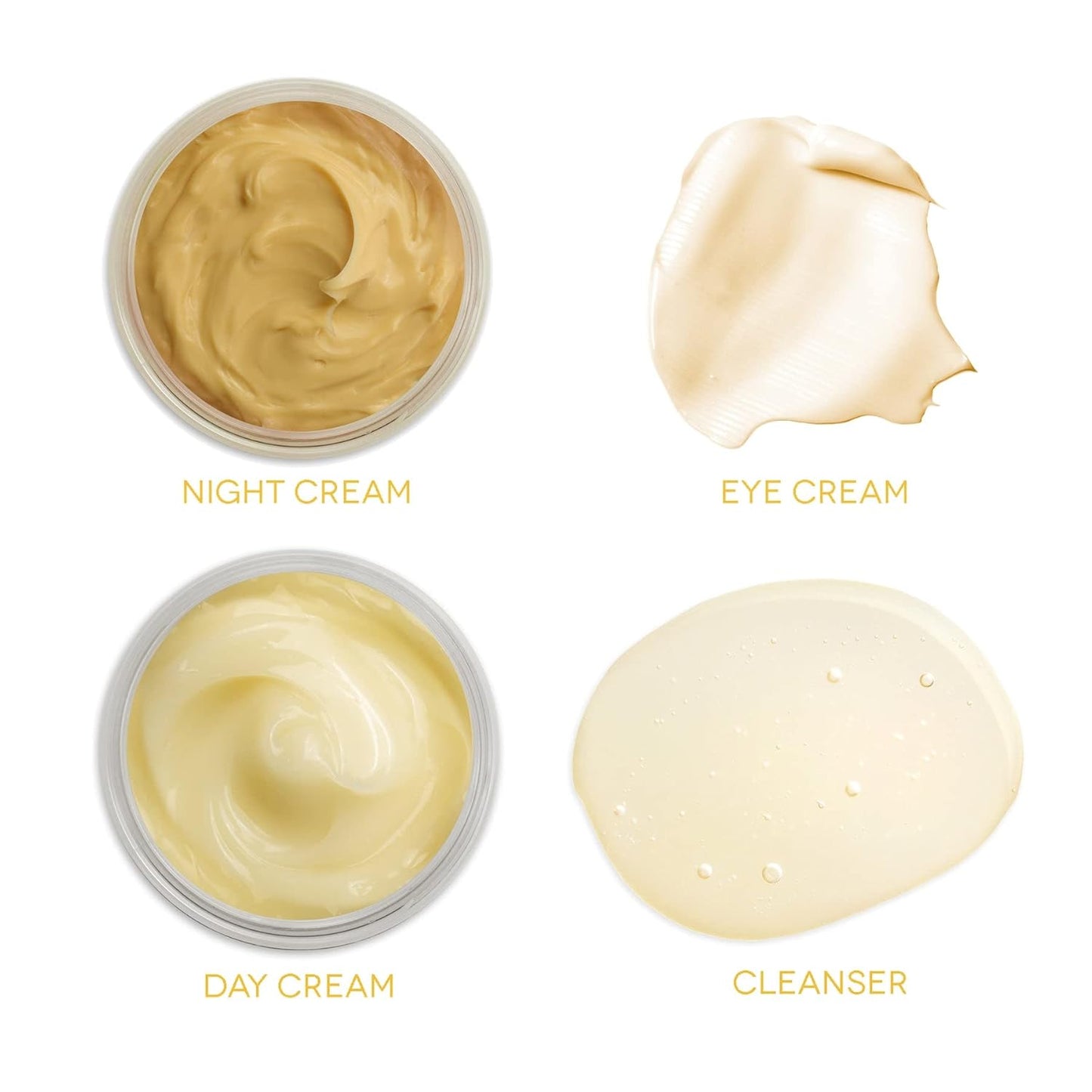 Earth To Skin Facial Care Starter Set: Manuka Honey Cleanser (1.0 Fl Oz), Day Gel Cream (0.5 Fl Oz), Night Cream (0.5 Fl Oz), and Royel Jelly Eye Cream (0.23 Fl Oz)