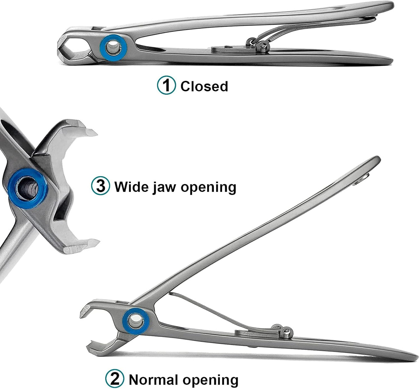 Large and Small Nail Clippers Set, Toenail Clippers for Thick Toenails, Wide Jaw Opening Heavy Duty Stainless Steel Toe Nail Clippers for Seniors, Men & Women