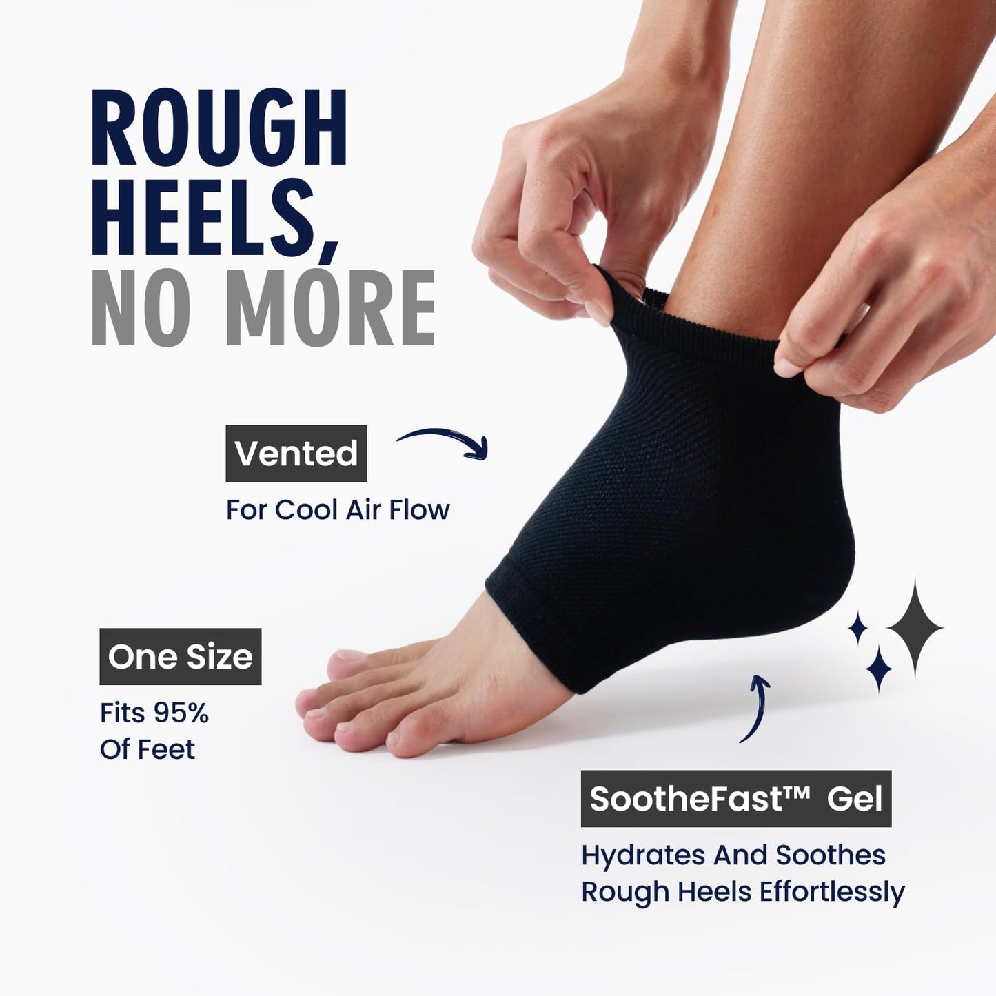 Dr. Frederick's Original Moisturizing Heel Socks for Cracked Heel Treatment - 2 Pairs - Socks for Dry Feet - Cracked Skin Repair & Overnight Hydration - Foot Care for Women & Men - Argan Oil