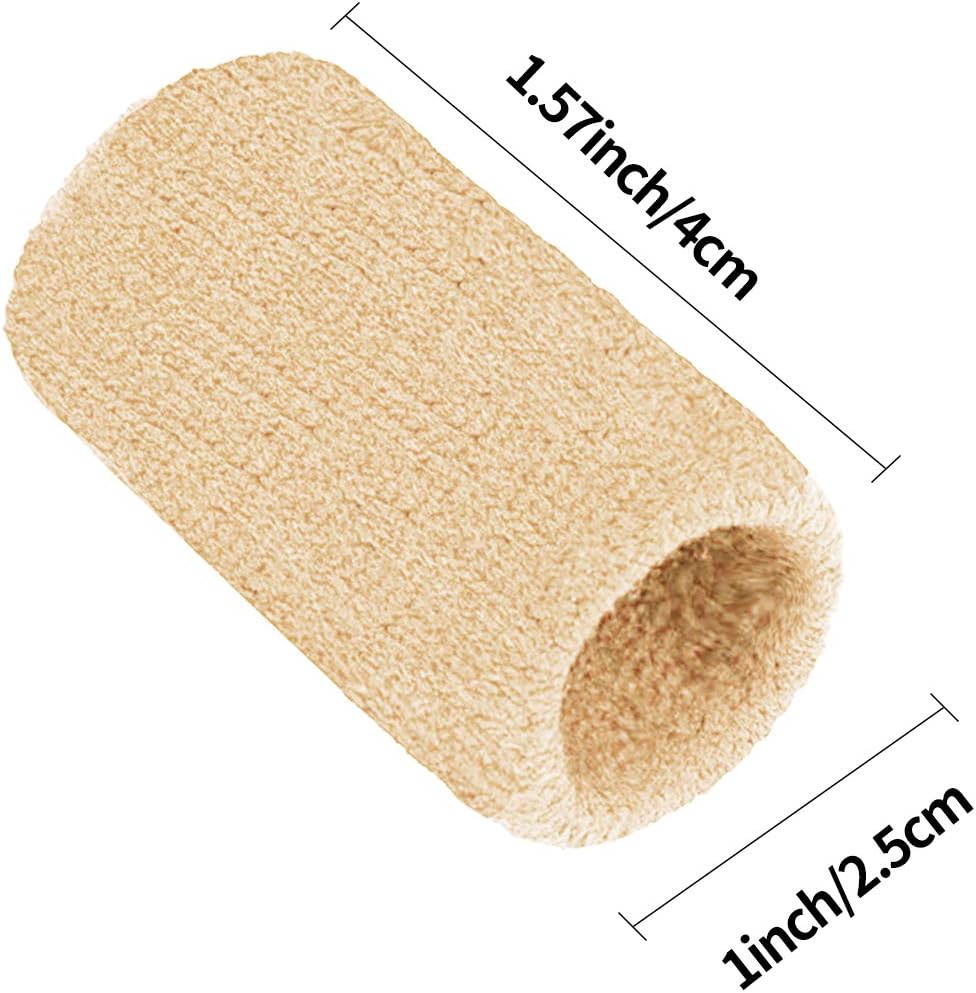 20 Pieces Finger Compression Sleeves Elastic Finger Protectors Thumb Splint Brace for Arthritis Pain Relief, Trigger Finger, Sport (Beige)