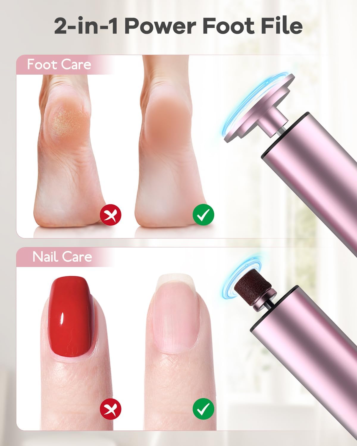 Electric Foot Callus Remover - 9-Speed Adjustable, Callus Remover for Feet with LED Display, Rechargeable & Wireless Pedicure Tools for Dead Skin