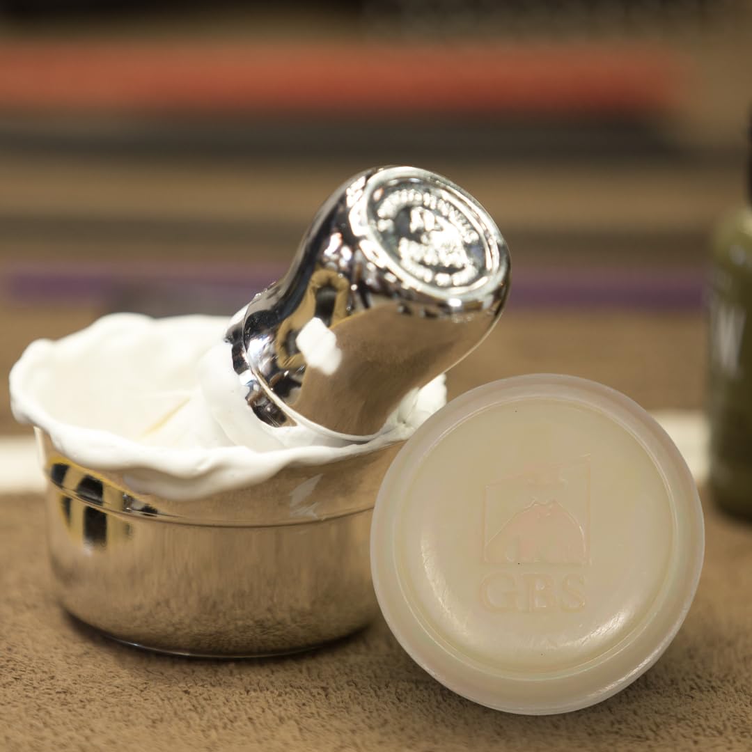 G.B.S Men's Cedar and Pine Shaving Soap with Shea Butter and Glycerin, Pack of 3 (3oz Each)